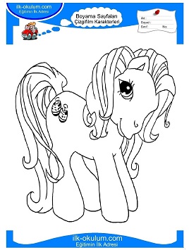 Çocuklar İçin My Little Poni Boyama Sayfaları 